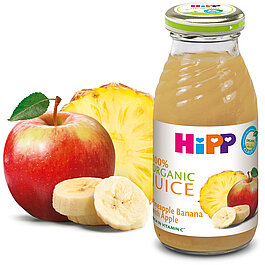 Ananas, banan, alma şirəsi